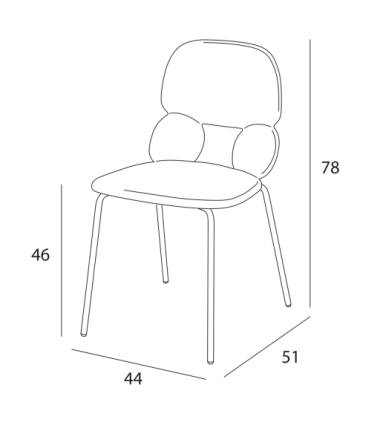 Chaise polyuréthane CYRUS noire, structure acier laqué noir